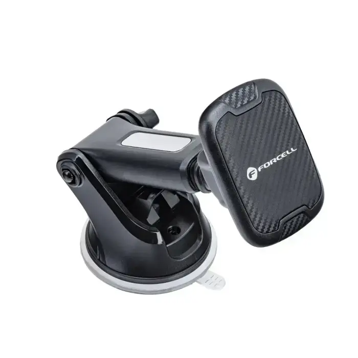Magnetic car phone holder Forcell F-Grip Carbon H-CT327 windshield / dashboard black Photo 4