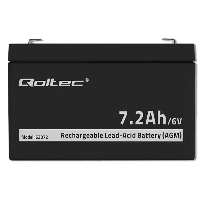 Qoltec AGM battery | 6V | 7.2 Ah | Maintenance-free | Efficient| LongLife | for toys, vehicles Фото 5