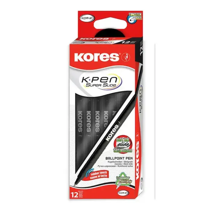 Lodīšu pildspalva KORES KOR-M, 1,0 mm, melna Фото 2