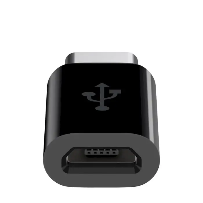 Fusion Universāls Adapteris Micro USB uz Type-C (USB-C) USB Savienojums Melns Foto 2