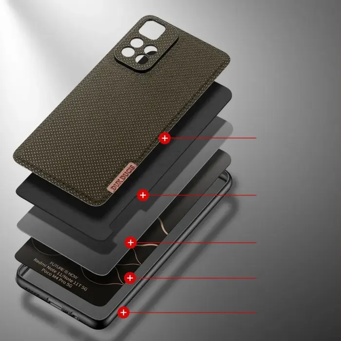 Dux Ducis Fino case cover covered with nylon material Poco M4 Pro 5G green Foto 3