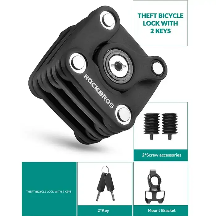 Rockbros WD795 foldable bicycle lock - black Foto 4