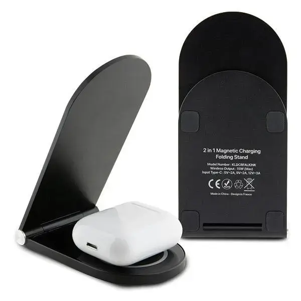 Karl Lagerfeld Ikonik MagSafe 15W inductive charger, foldable 2in1 - black Фото 3