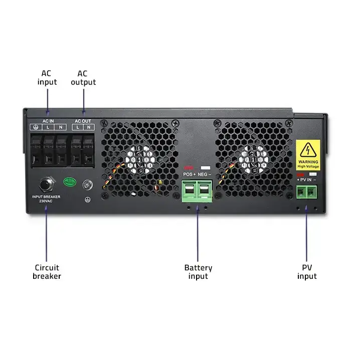 Qoltec Hybrid Solar Inverter Off-Grid 10KVA | 5,5kW | 100A | 48V | MPPT | Sinus Foto 5