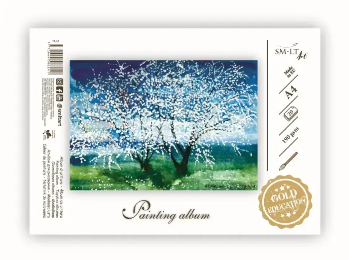 Zīmēšanas albums SMLT, A4, 190g/m2, 20 loksnes Foto 2