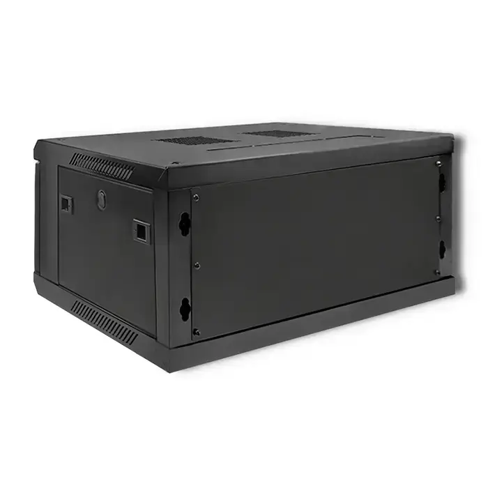 Qoltec RACK Cabinet 19" | 4U | 600 x 280 x 450 | Tempered doors | Hanging | Steel case | Lock | Black Foto 9