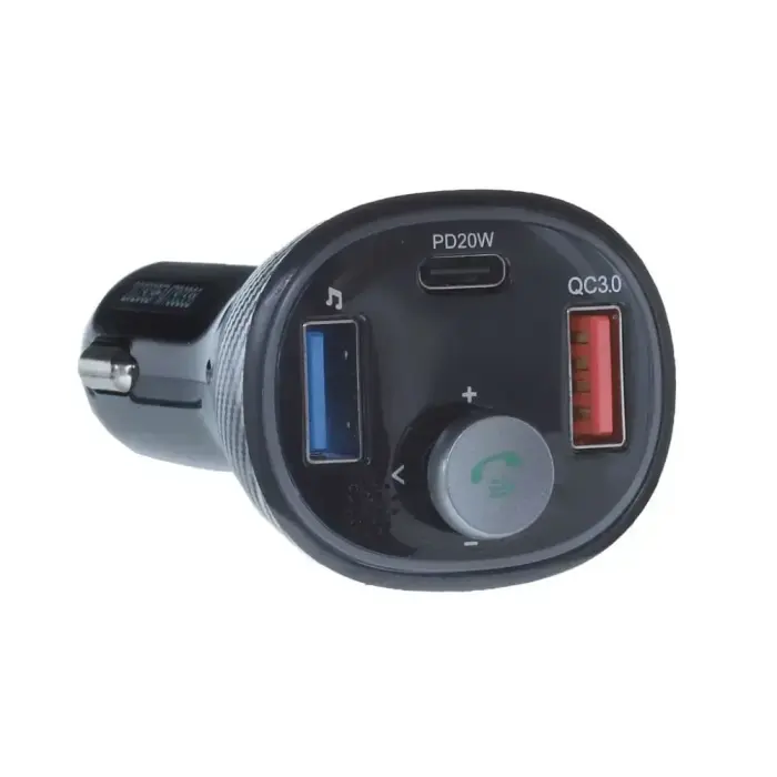 ART transmiter FM bluetooth 5.0 + USB A QC3.0 + Typ C (total 30W) FM-73 black Фото 3