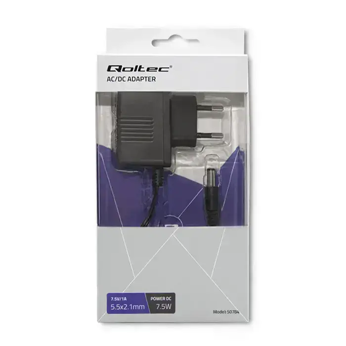 Qoltec Plug-in power supply 7.5W | 7.5V | 1A | 5.5*2.1 Foto 3