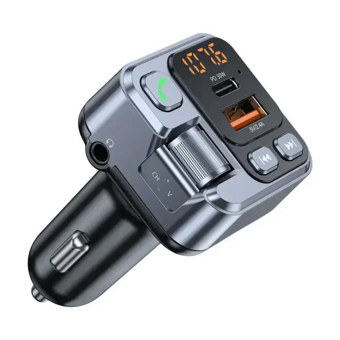 Blavec FM Transmitter Flash TR-05 MP3, Bluetooth - USB + Type C - PD 30W (TFMFTR05-B) black Фото 4