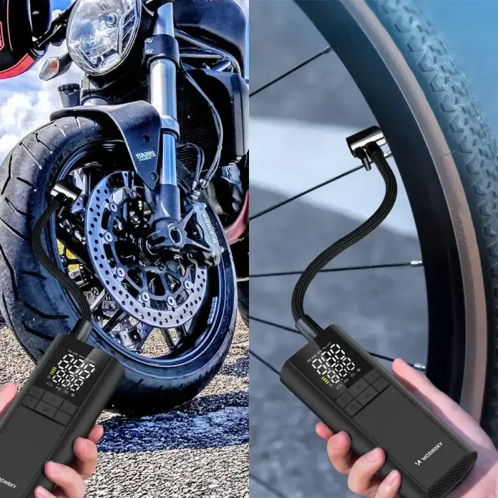 Wozinsky WPEP-8000 compressor, electric pump, 8000mAh power bank, flashlight - black Фото 16