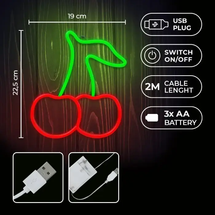 Neon LED Light CHERRY green red NNE23 Neolia Фото 5