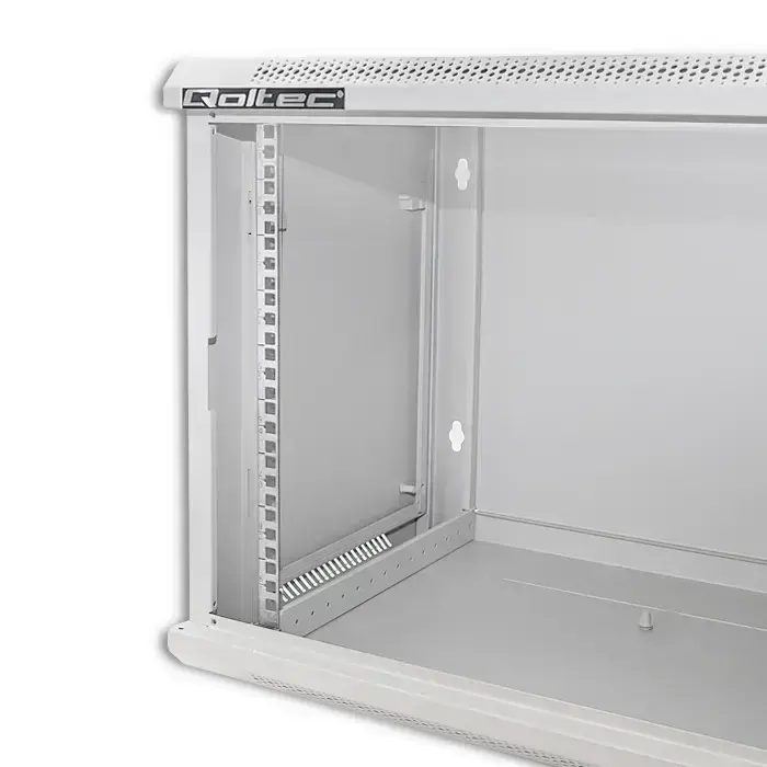 Qoltec RACK Cabinet 19" | 9U | 600 x 500 x 600 | Tempered doors | Hanging | Steel case | Lock | Grey Foto 7
