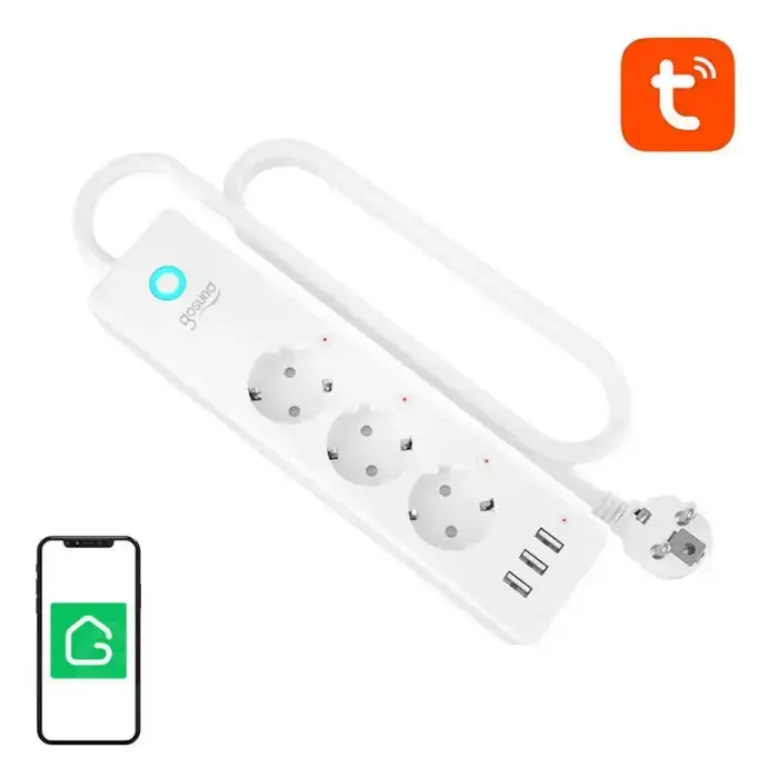Gosund P1 PLUS smart WiFi power strip (3x AC schuko, 3x USB-A) Tuya Photo 2