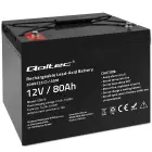 Qoltec AGM battery | 12V | 80Ah | 23.5kg | Maintenance-free | Strong | LongLife | for UPS, RV, boat, heater Фото 1