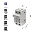 Qoltec Fuse base + DC fuse | 2P|1000V |20A |10x38 |solar Foto 4