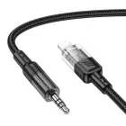Cable AUX Jack 3,5 mm to Lightning Hoco 1,2 m UPA27 black Photo 3
