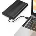 Qoltec Aluminium External Hard Drive Case HDD SSD 2.5'' SATA3 | USB 3.0 | Black Photo 3