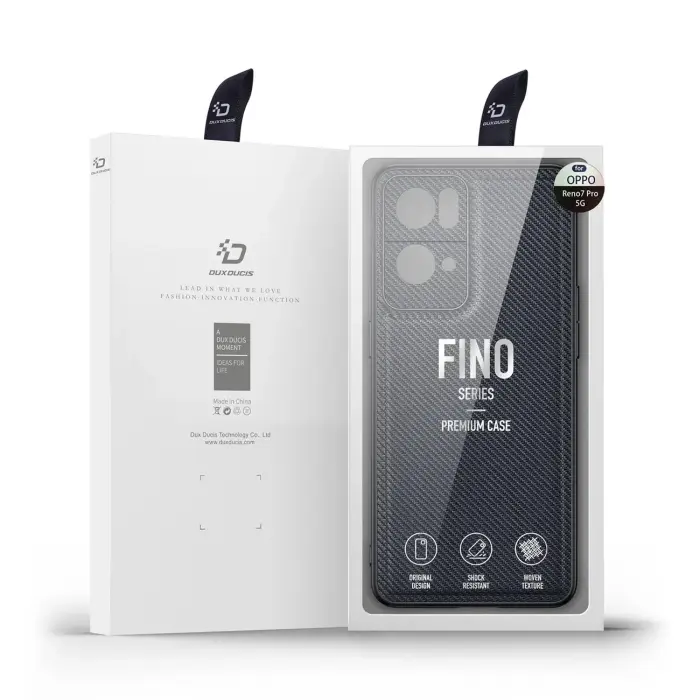 Dux Ducis Fino case cover covered with nylon material Oppo Reno7 Pro 5G black Foto 5