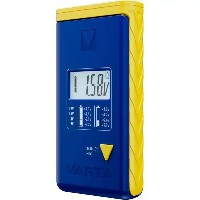 VARTA battery tester with digital display (AA, AAA, Type C, Type D, 9V, button) 893101111 blue Photo 4
