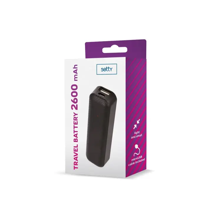 Setty power bank 2600 mAh mini black Фото 2