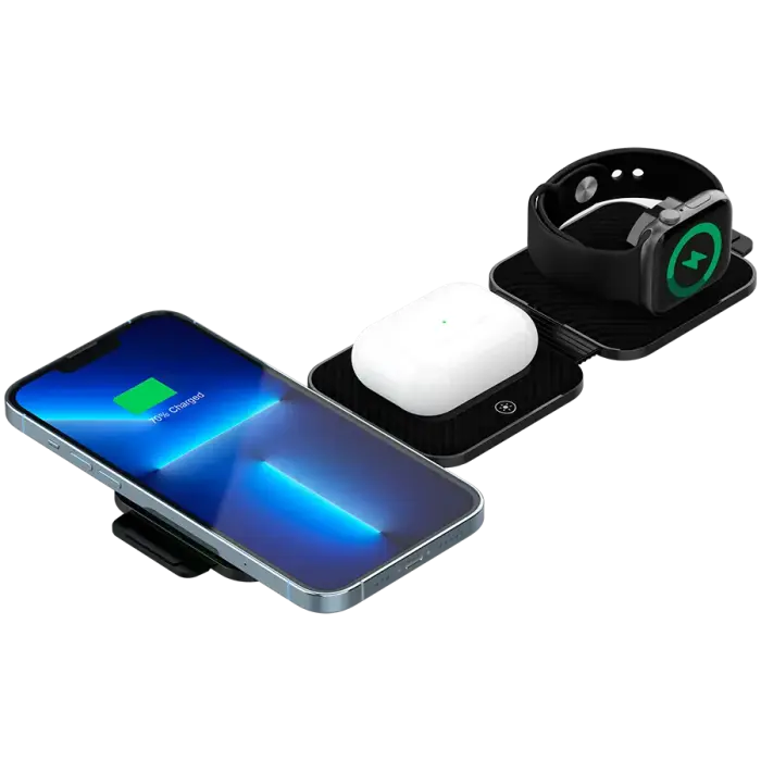 CANYON wireless charger WS-305 15W 3in1 Foldable Black Foto 2
