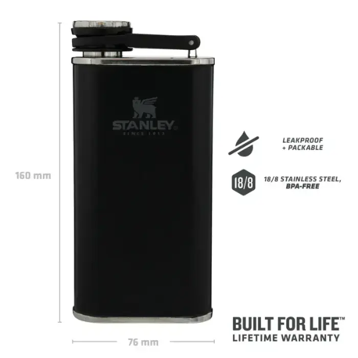 Blašķe The Easy-Fill Wide Mouth Flask 0,23L matēti melna Foto 3