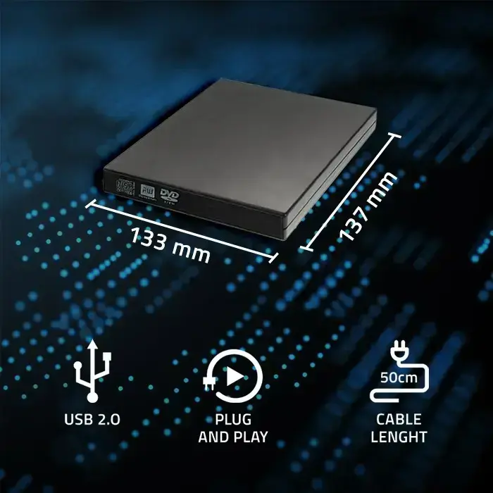 Qoltec External DVD-RW recorder |USB 2:0|Black Фото 3