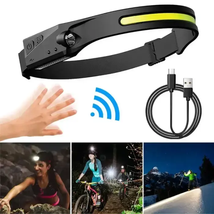 LED headlamp with IPX4 motion sensor USB-C 1200 mAh - black Photo 14