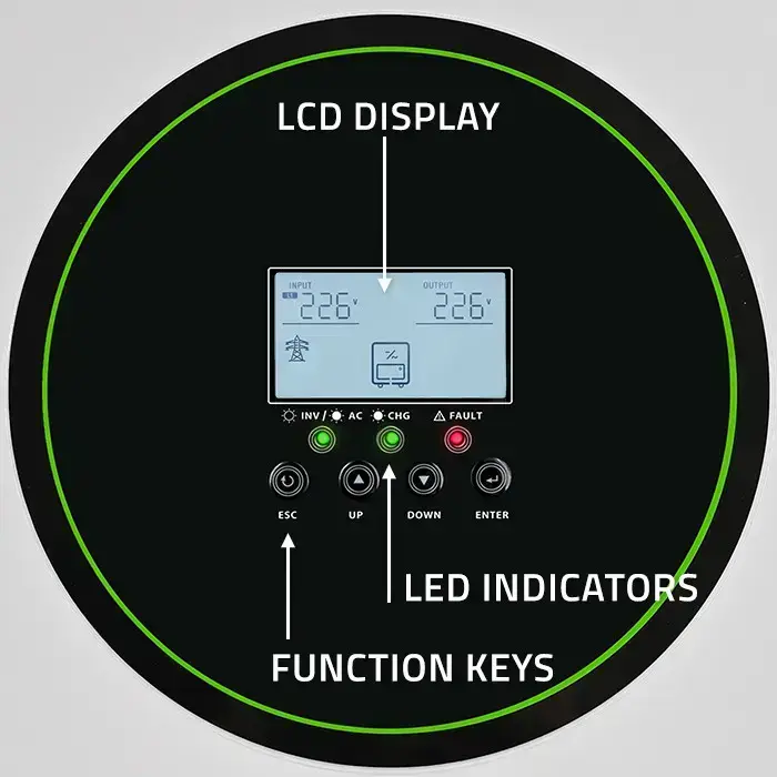 Qoltec Hybrid Solar Inverter Off-Grid 11000W | 160A | 48V| MPPT | BMS | AGM GEL LiFePO4 | Sinus | Wi-Fi option | Power factor 1.0  Фото 7