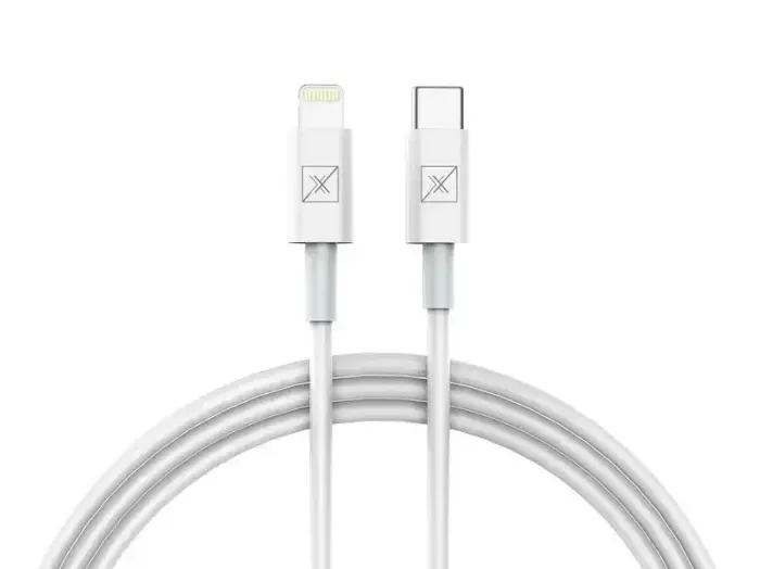 CAR CHARGER  MX KAPPA 18W PD+QC, USB-A+C  + TYPE-C/LIGHTNING CABLE 20W PD WHITE Foto 2