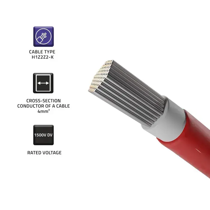 Qoltec Photovoltaic solar cable | 4mm² |  100m | red Photo 3