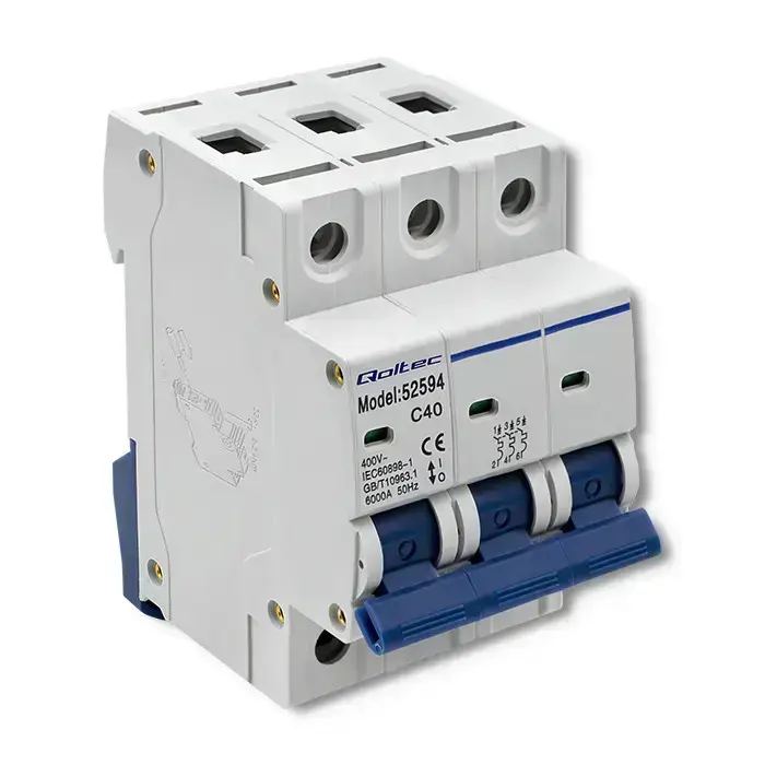Qoltec Overcurrent Circuit Breaker C40 | Fuse | AC| 40A | 3P Foto 6