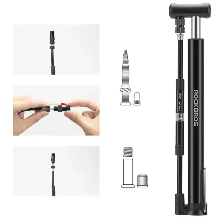 Rockbros 42322821001 floor bicycle pump - black Foto 2