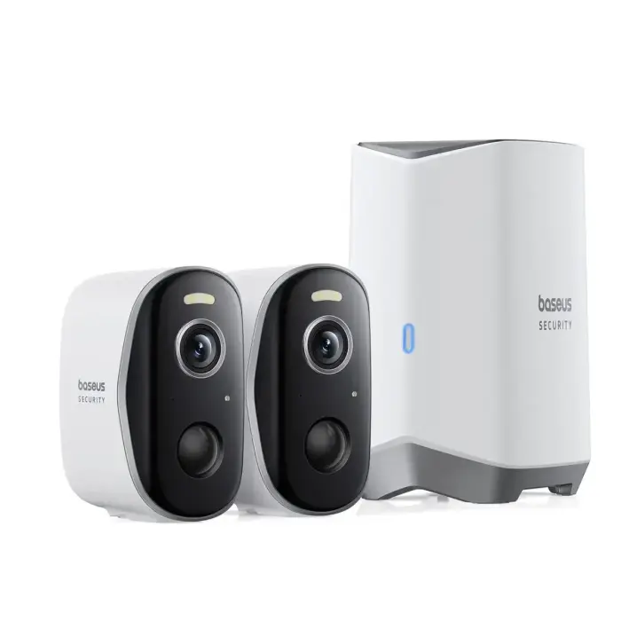 Baseus Security N1 2K Outdoor Monitoring Kit (2 Cameras) – White Фото 2