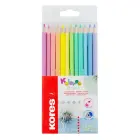 Krāsainie zīmuļi KORES KOLORES PASTEL, trīsstūrveida, 3mm, 12 pasteļkrāsas Photo 2