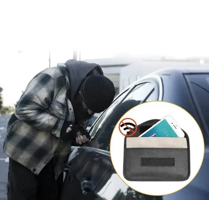 Anti-theft Case for Car Keys Phone Radio Blocking Faraday Box Faraday Cage 20cm x 11cm Black Фото 11