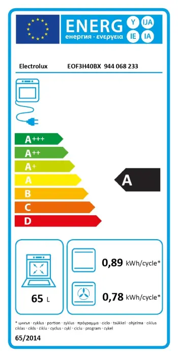 Electrolux cepeškrāsns, iebūv., 65l Foto 5