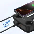 Orico APP 15.5W 5in1 Power Strip 2x AC + 2x USB-A + 1x USB-C - Black Photo 4
