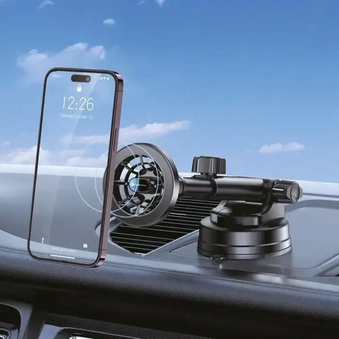 Magnetic car phone holder compatible with Magsafe Forcell F-Grip PrecisionX windshield/ dashboard / air vent black Photo 6