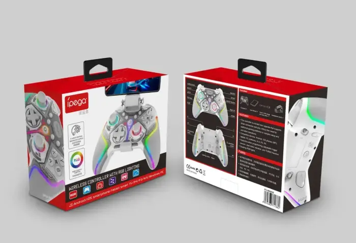iPega 9666BH Bluetooth RGB Gamepad for Android/iOS/PS3/PS4/PC/N-Switch White Foto 3