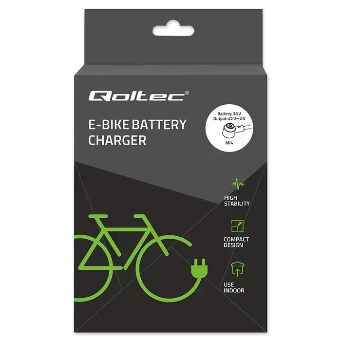 Qoltec Fast Charger for e-bike 36V | 42V | 2A | Mi4 Magnetic TIP +power cable Foto 12