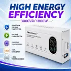 Qoltec Automatic Voltage Stabilizer AVR 3000VA | 1800W | Compact | Toroidal transformer Foto 2