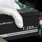 Qoltec AGM battery | 6V | 7.2 Ah | Maintenance-free | Efficient| LongLife | for toys, vehicles Фото 6