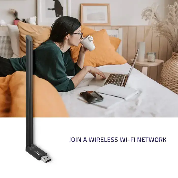 Qoltec Wireless adapter WiFi USB with antenna | standard N Фото 5