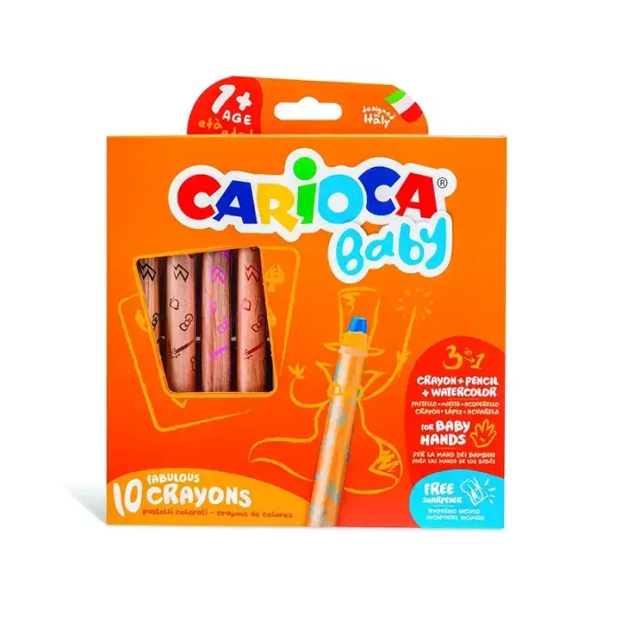 Krītiņi bērniem CARIOCA BABY 3 in 1, 10 zīmuļi Photo 1