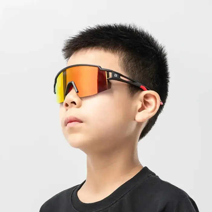 Rockbros Kids Cycling Glasses, Polarized, UV Protection, Black Foto 7