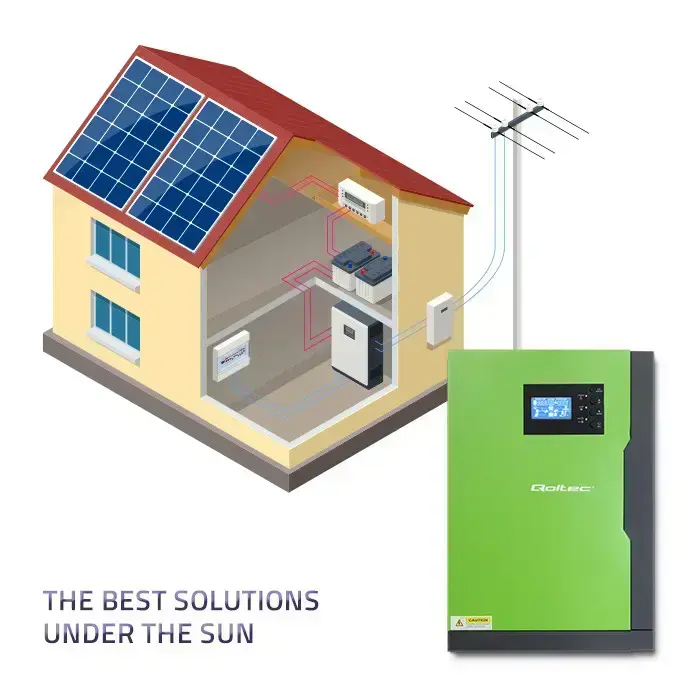 Qoltec Hybrid Solar Inverter Off-Grid 10KVA | 5,5kW | 100A | 48V | MPPT | Sinus Foto 2