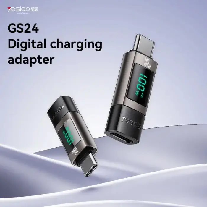 Yesido Adapter OTG GS24 - Typ C (male) to Type C (female) - with LCD display black Фото 2