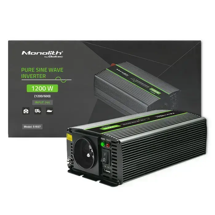 Qoltec Pure Sine Wave Inverter Monolith| 600W | 1200W | 24V to 230V Photo 15