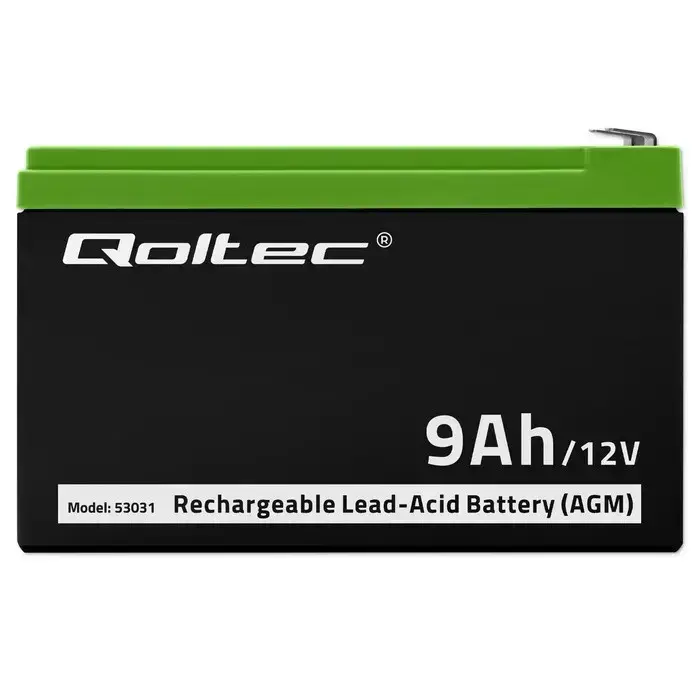 Qoltec AGM battery | 12V | 9Ah | Maintenance-free | Efficient| LongLife | for UPS, security Фото 5